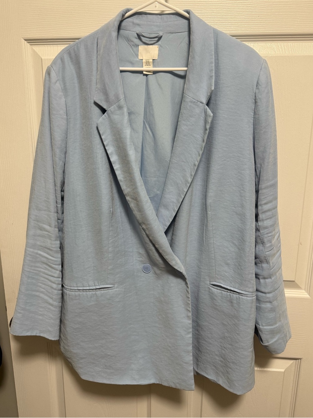 Light Blue Women's Relaxed Blazer Jacket